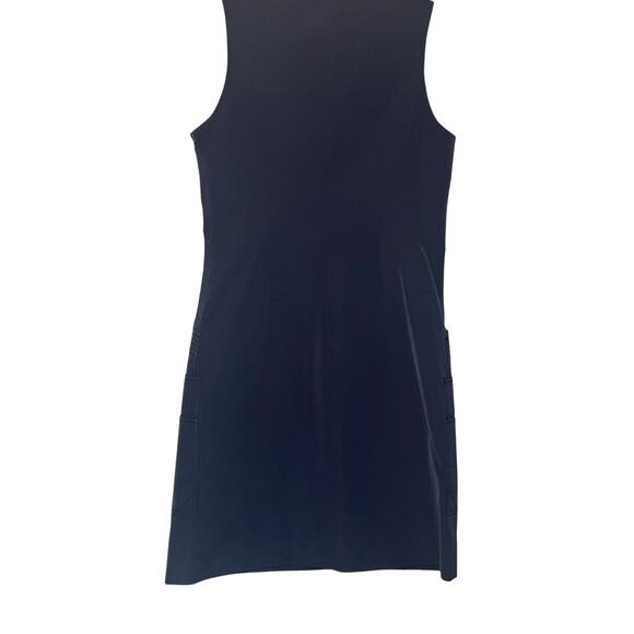Derek Lam Wool Silk Blend Patch Pocket Sleeveless Shift Mini Dress Navy Size 0 - Picture 2 of 7